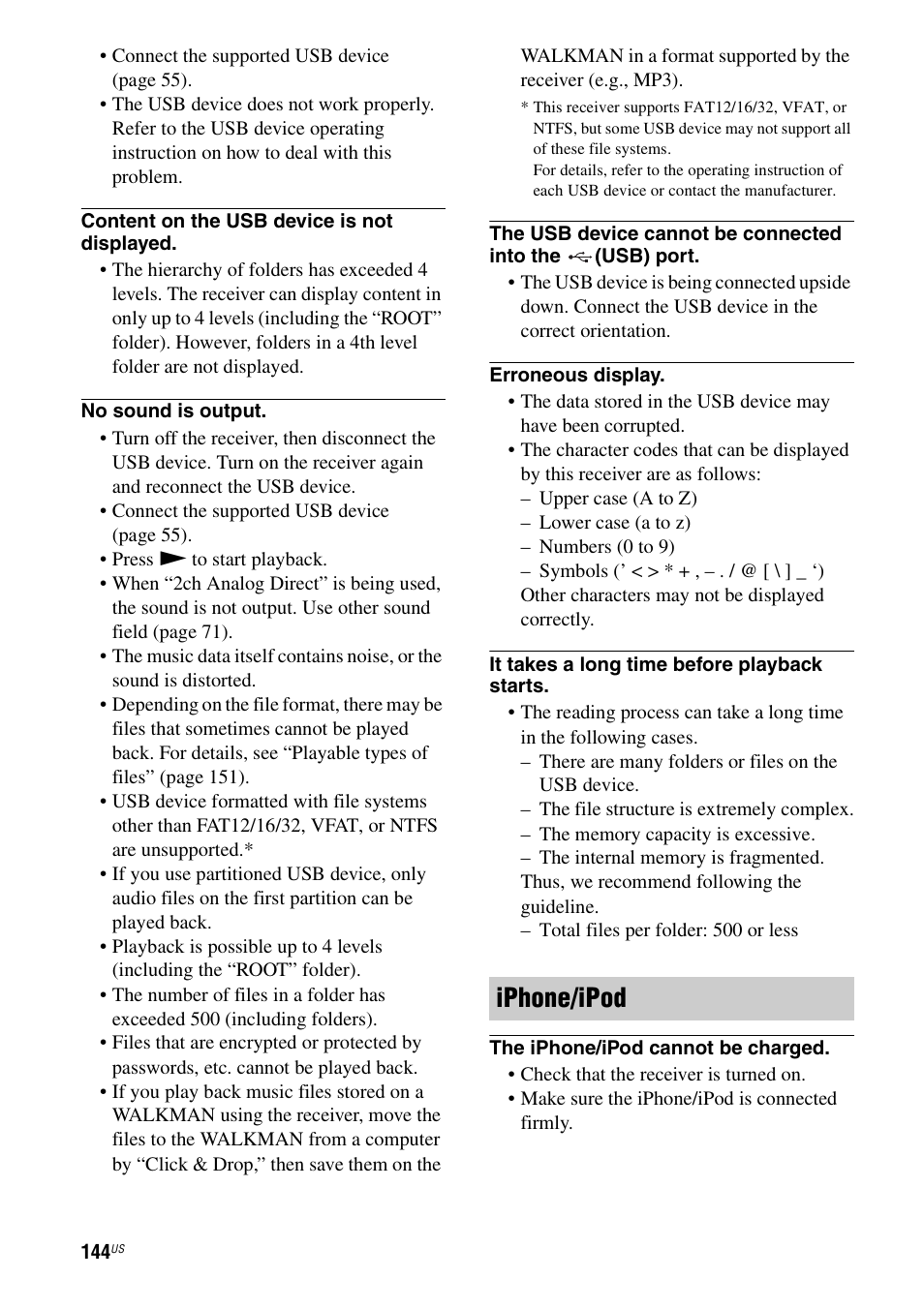 Iphone/ipod | Sony STR-DA5700ES User Manual | Page 144 / 155