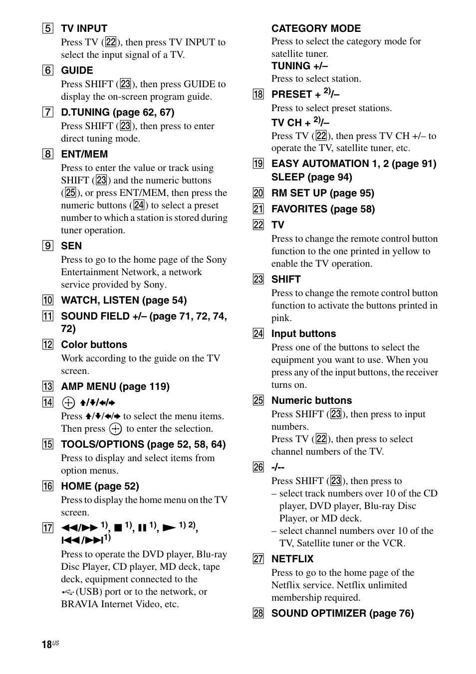 Sony STR-DA5700ES User Manual | Page 18 / 155