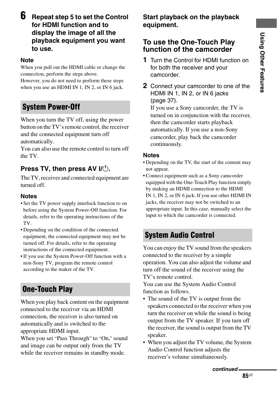 Sony STR-DA5700ES User Manual | Page 85 / 155