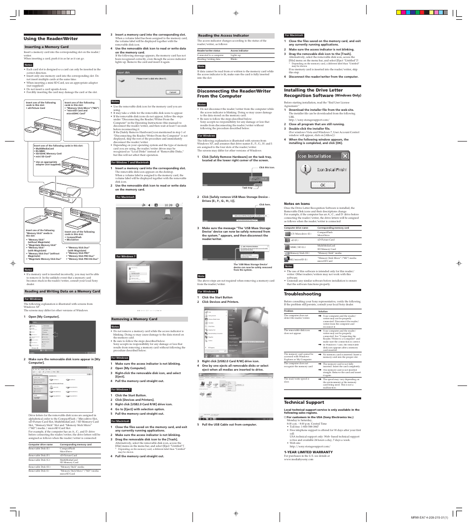 Sony MRW-EA7 User Manual | Page 2 / 2