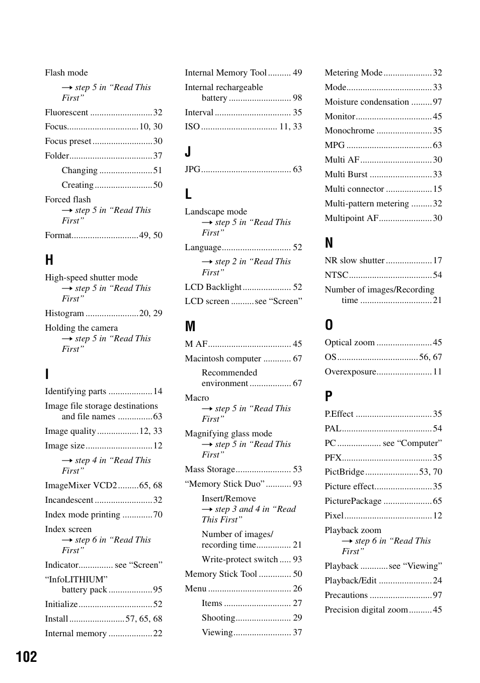 Sony DSC-T5 User Manual | Page 102 / 107