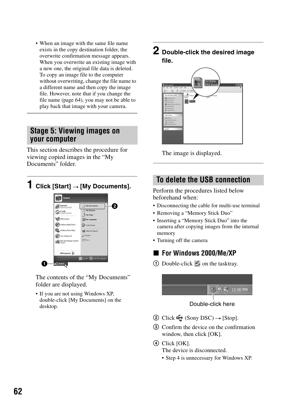 Stage 5: viewing images on your computer | Sony DSC-T5 User Manual | Page 62 / 107