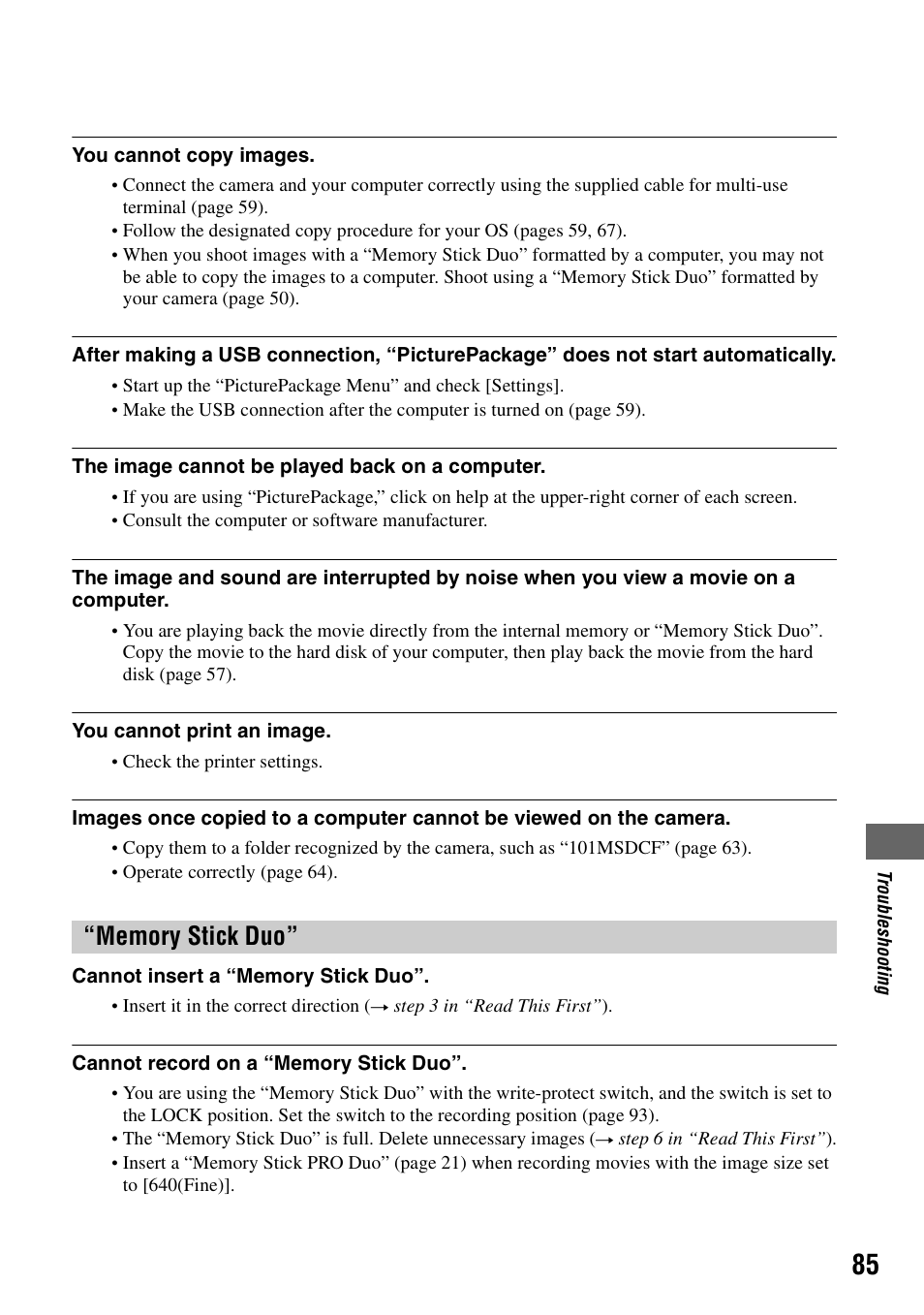 Sony DSC-T5 User Manual | Page 85 / 107