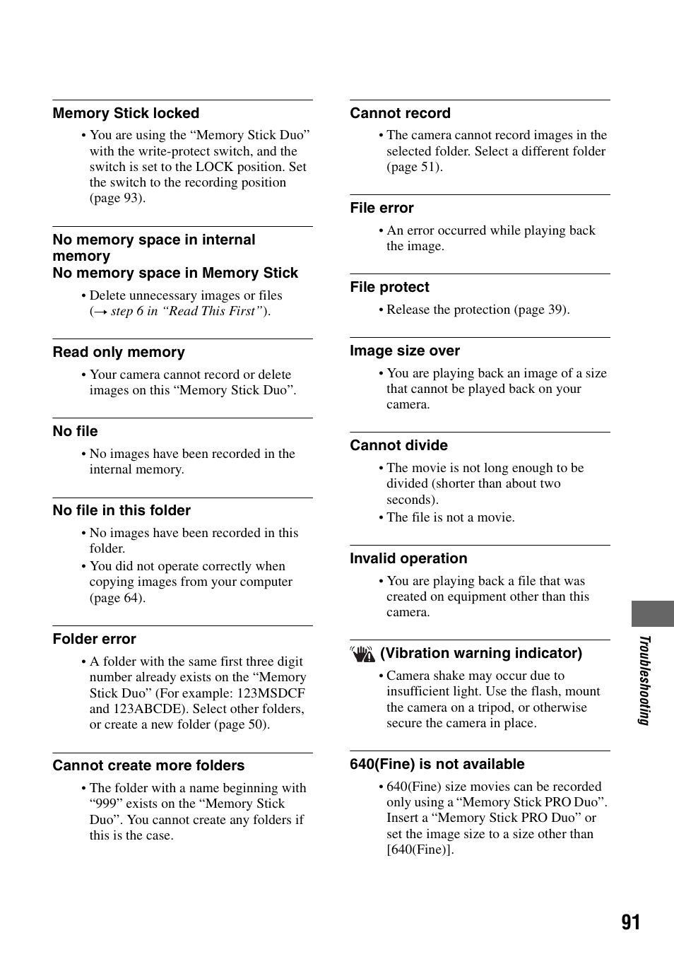 Sony DSC-T5 User Manual | Page 91 / 107