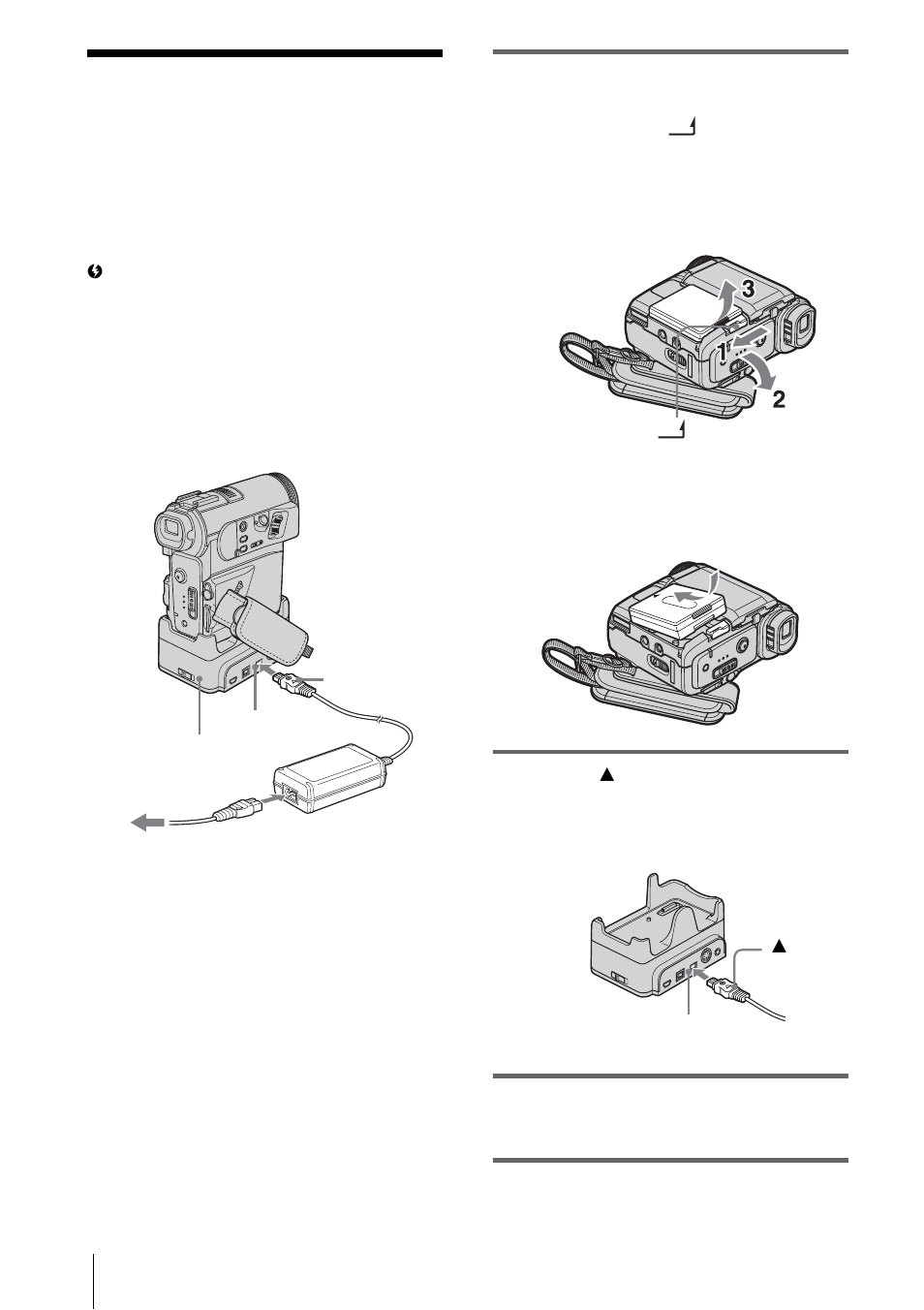 Step 2: charging the battery pack | Sony DCR-PC350 User Manual | Page 16 / 152