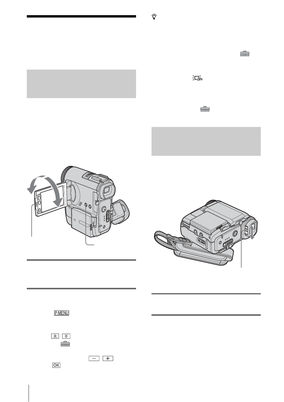 Step 4: adjusting the lcd panel and viewfinder, Adjusting the lcd panel, Adjusting the viewfinder | Adjusting the lcd panel adjusting the viewfinder | Sony DCR-PC350 User Manual | Page 20 / 152