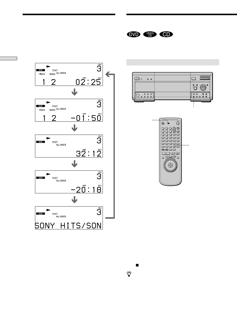 Displaying the disc information (disc explorer), Displaying the disc information, Disc explorer) 28 | Sony DVP-CX860 User Manual | Page 28 / 88