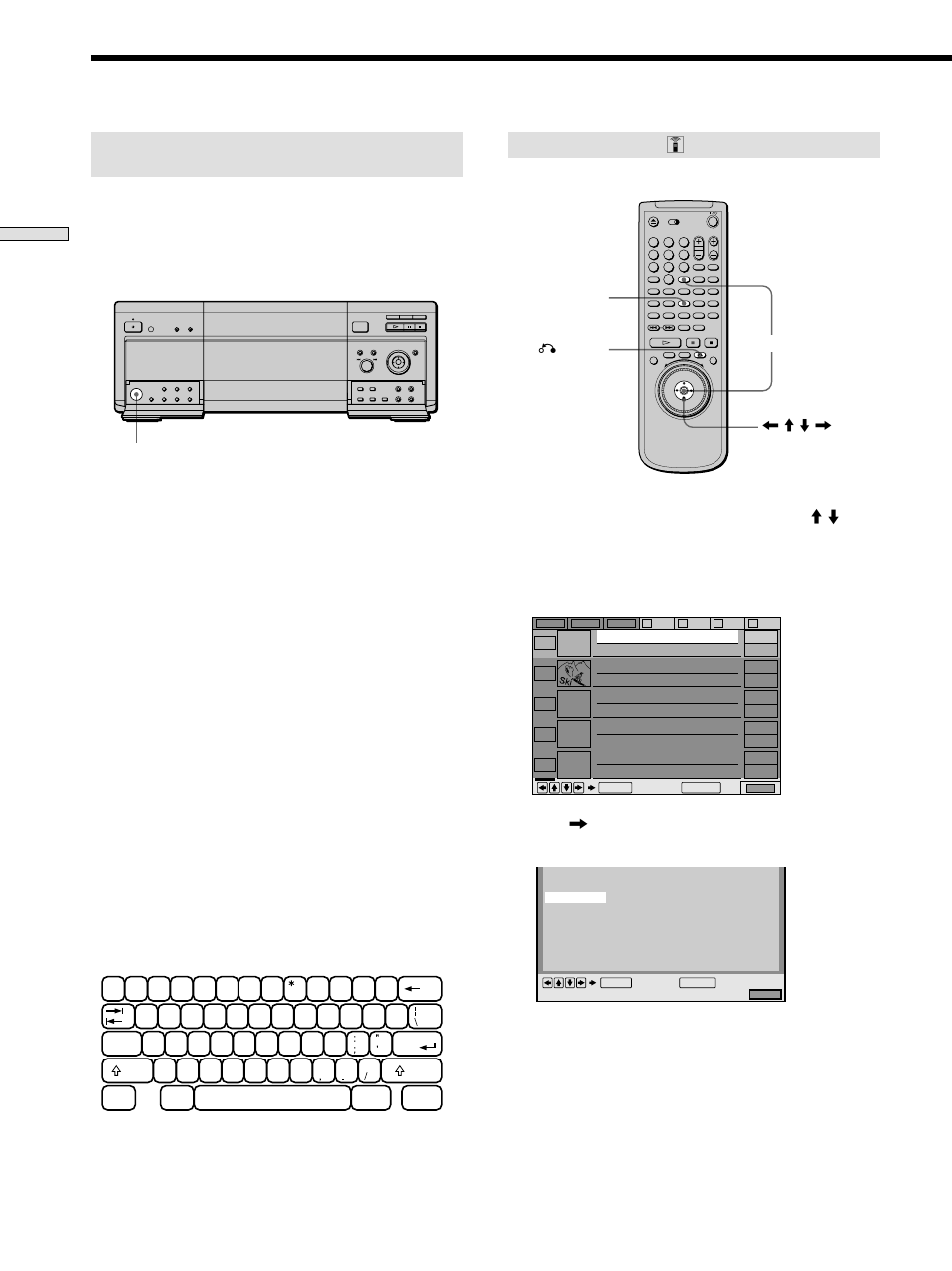 Selecting a genre z, Labeling the disc or folder using a keyboard, Playing discs | You can assign a genre to your disc, Select the disc on the disc explorer using m / m, Turn on the player, Input the characters on the keyboard | Sony DVP-CX860 User Manual | Page 34 / 88