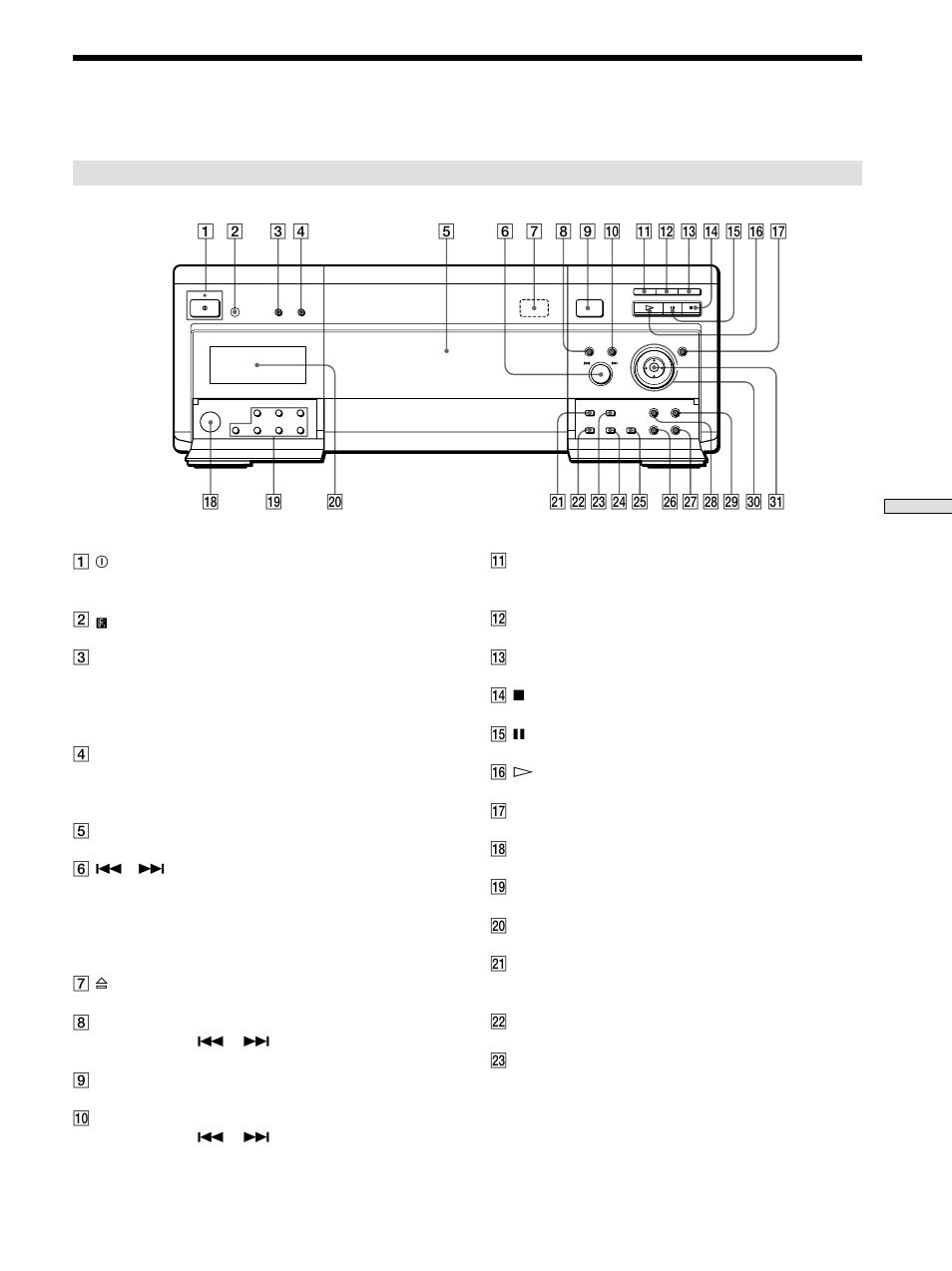 Index to parts and controls, Index to parts and controls 83 | Sony DVP-CX860 User Manual | Page 83 / 88