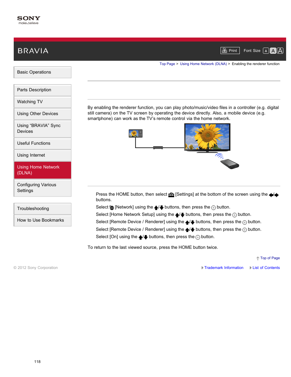 Enabling the renderer function | Sony XBR-84X900 User Manual | Page 123 / 185