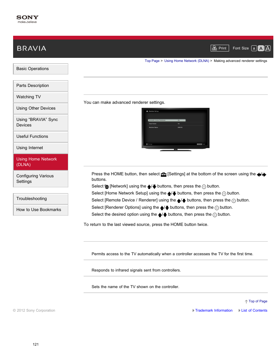 Making advanced renderer settings | Sony XBR-84X900 User Manual | Page 126 / 185