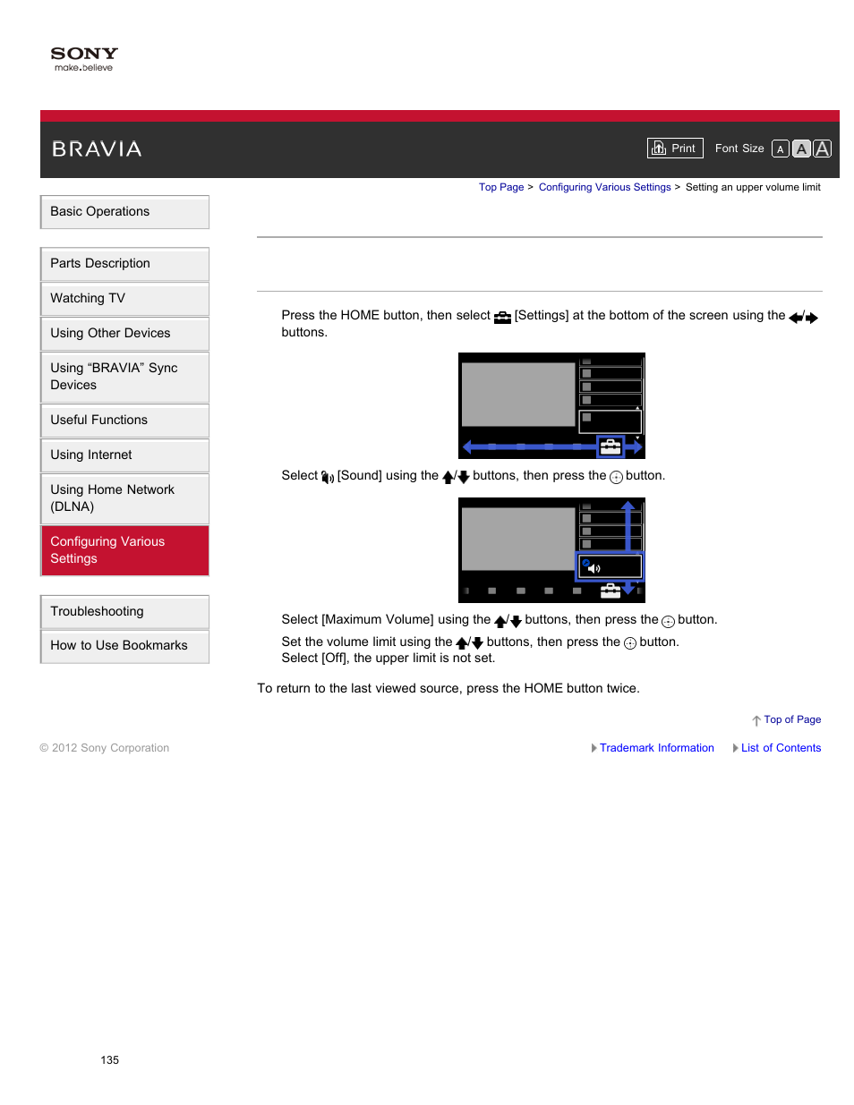 Setting an upper volume limit | Sony XBR-84X900 User Manual | Page 140 / 185