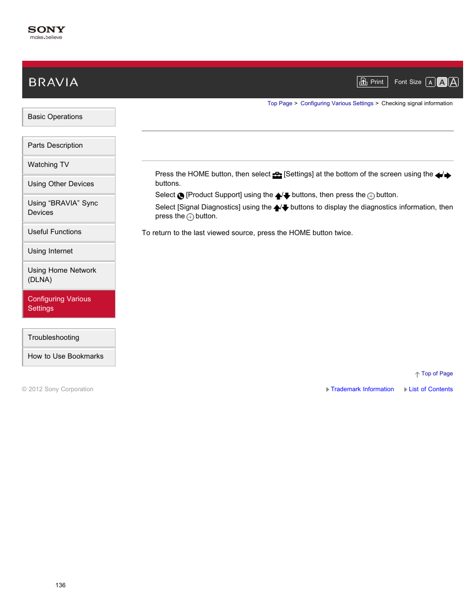 Checking signal information | Sony XBR-84X900 User Manual | Page 141 / 185