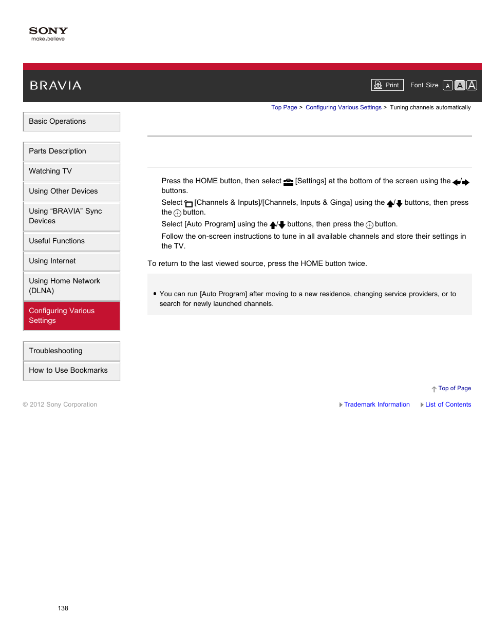 Tuning channels automatically | Sony XBR-84X900 User Manual | Page 143 / 185