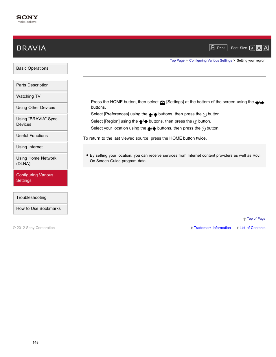 Setting your region | Sony XBR-84X900 User Manual | Page 153 / 185