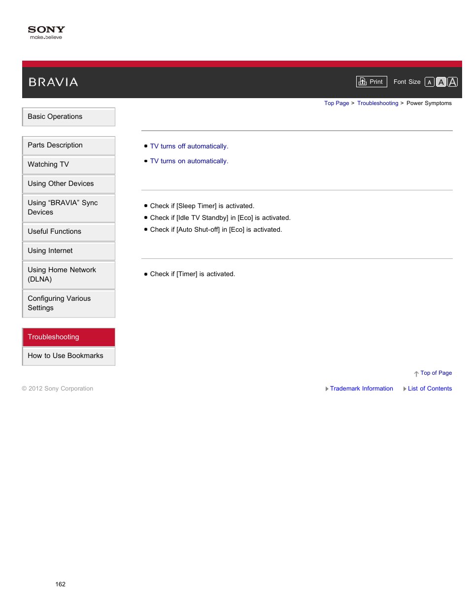 Power symptoms | Sony XBR-84X900 User Manual | Page 167 / 185