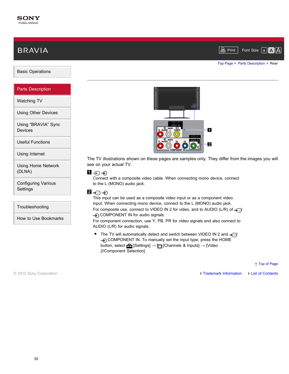 Rear | Sony XBR-84X900 User Manual | Page 40 / 185