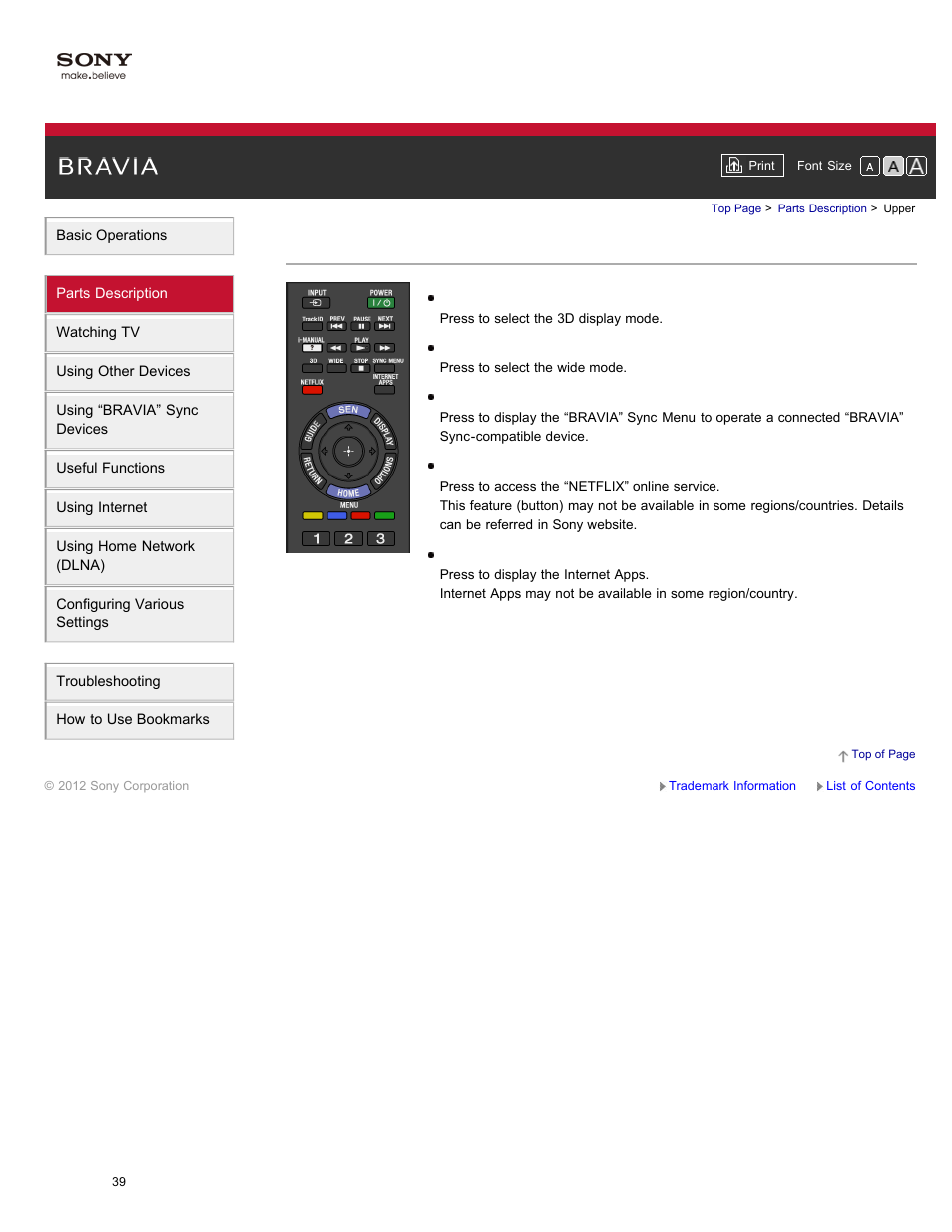 Upper | Sony XBR-84X900 User Manual | Page 44 / 185
