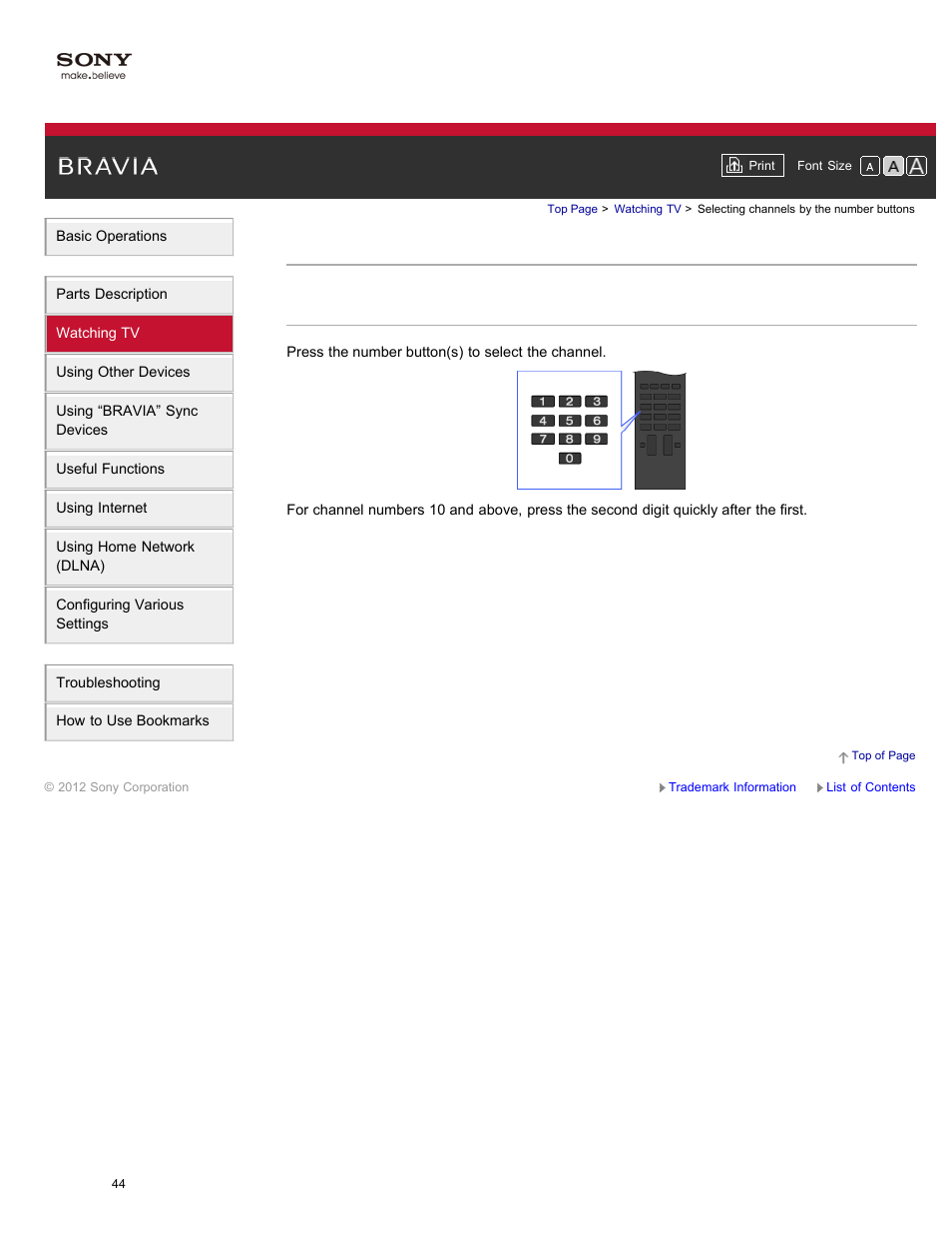 Selecting channels by the number buttons | Sony XBR-84X900 User Manual | Page 49 / 185