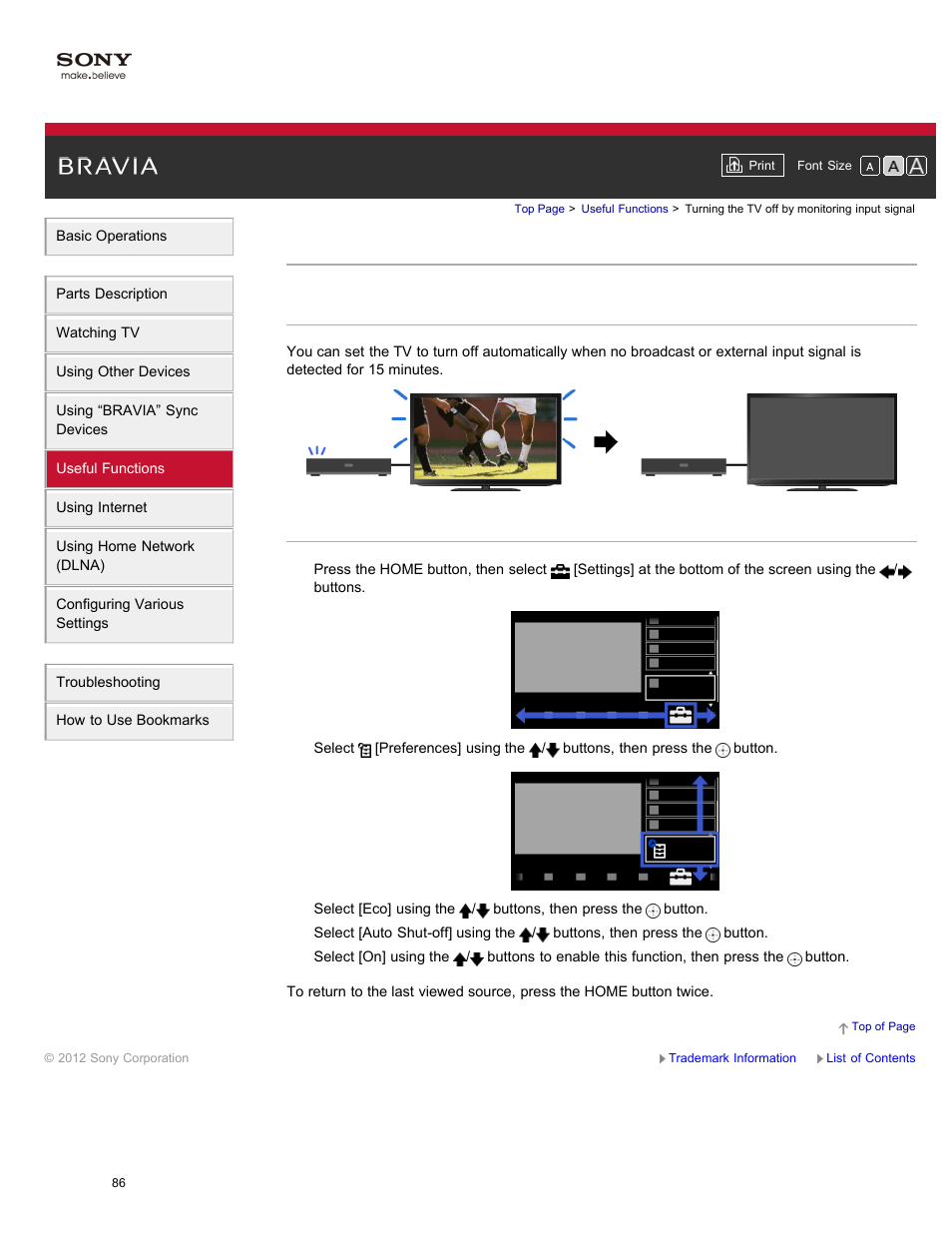 Turning the tv off by monitoring input signal | Sony XBR-84X900 User Manual | Page 91 / 185