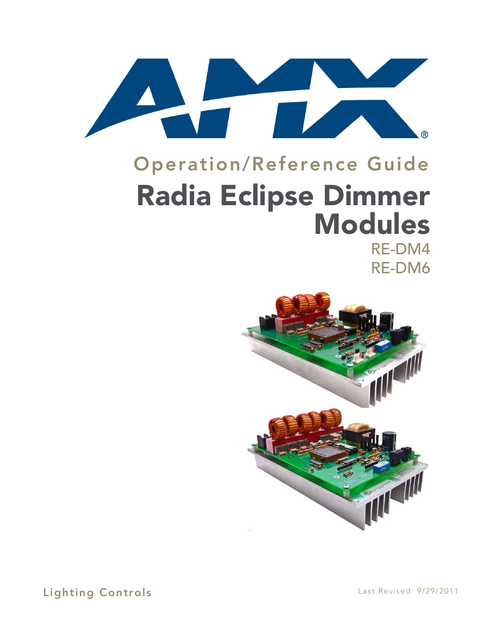 AMX Radia Eclipse 4-Channel Dimmer Module RE-DM4 User Manual | 90 pages