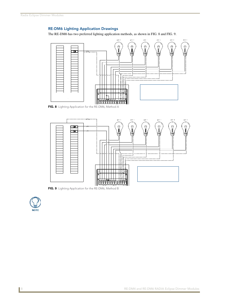 Re-dm6 lighting application drawings | AMX Radia Eclipse 4-Channel Dimmer Module RE-DM4 User Manual | Page 16 / 90