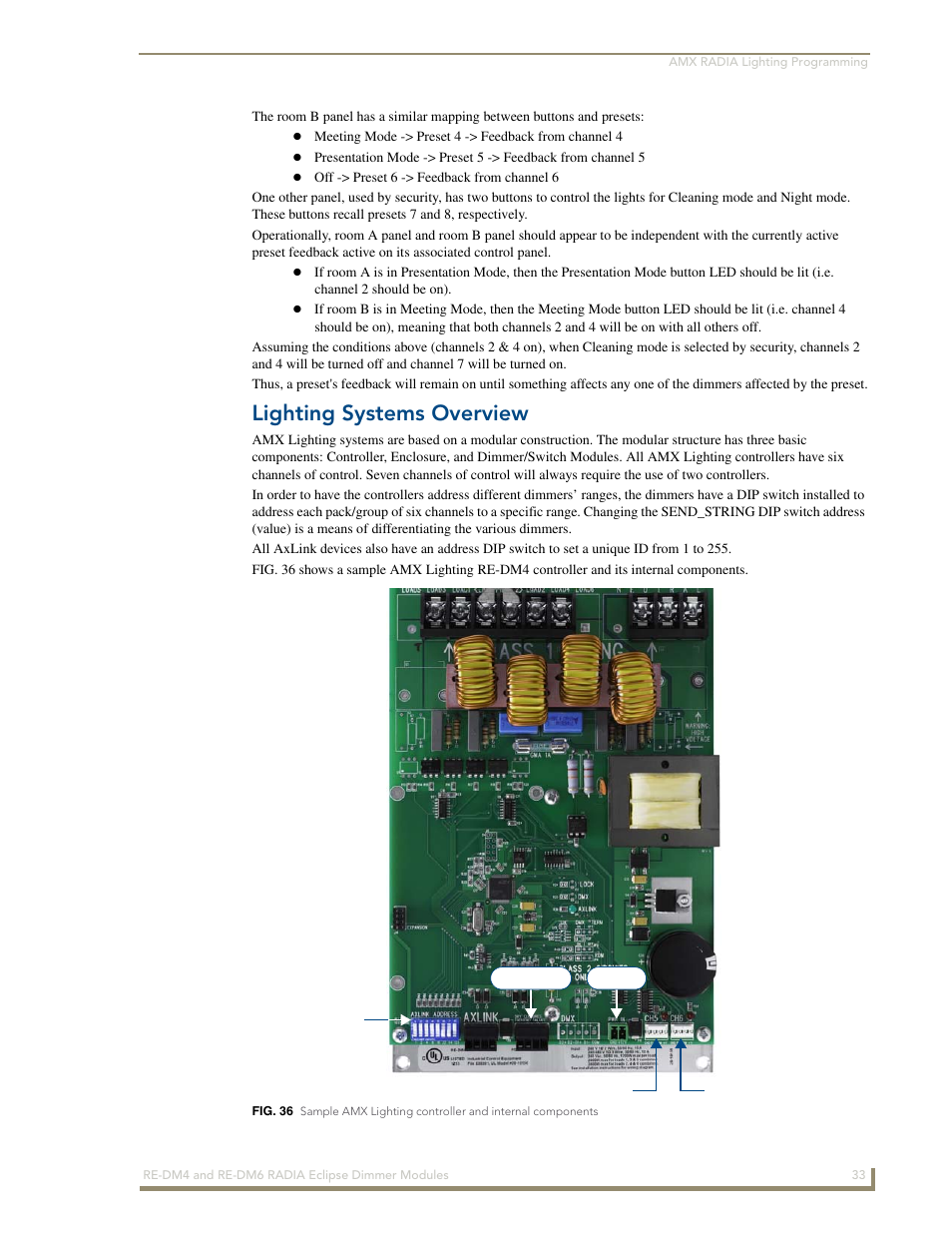 Lighting systems overview | AMX Radia Eclipse 4-Channel Dimmer Module RE-DM4 User Manual | Page 41 / 90