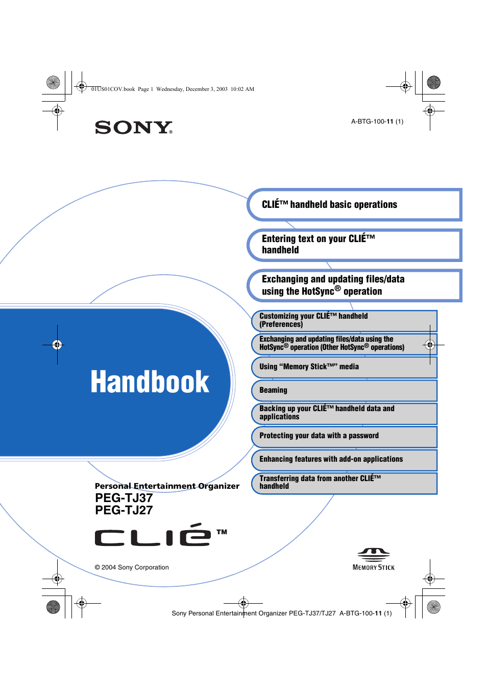 Sony PEG-TJ27 User Manual | 195 pages