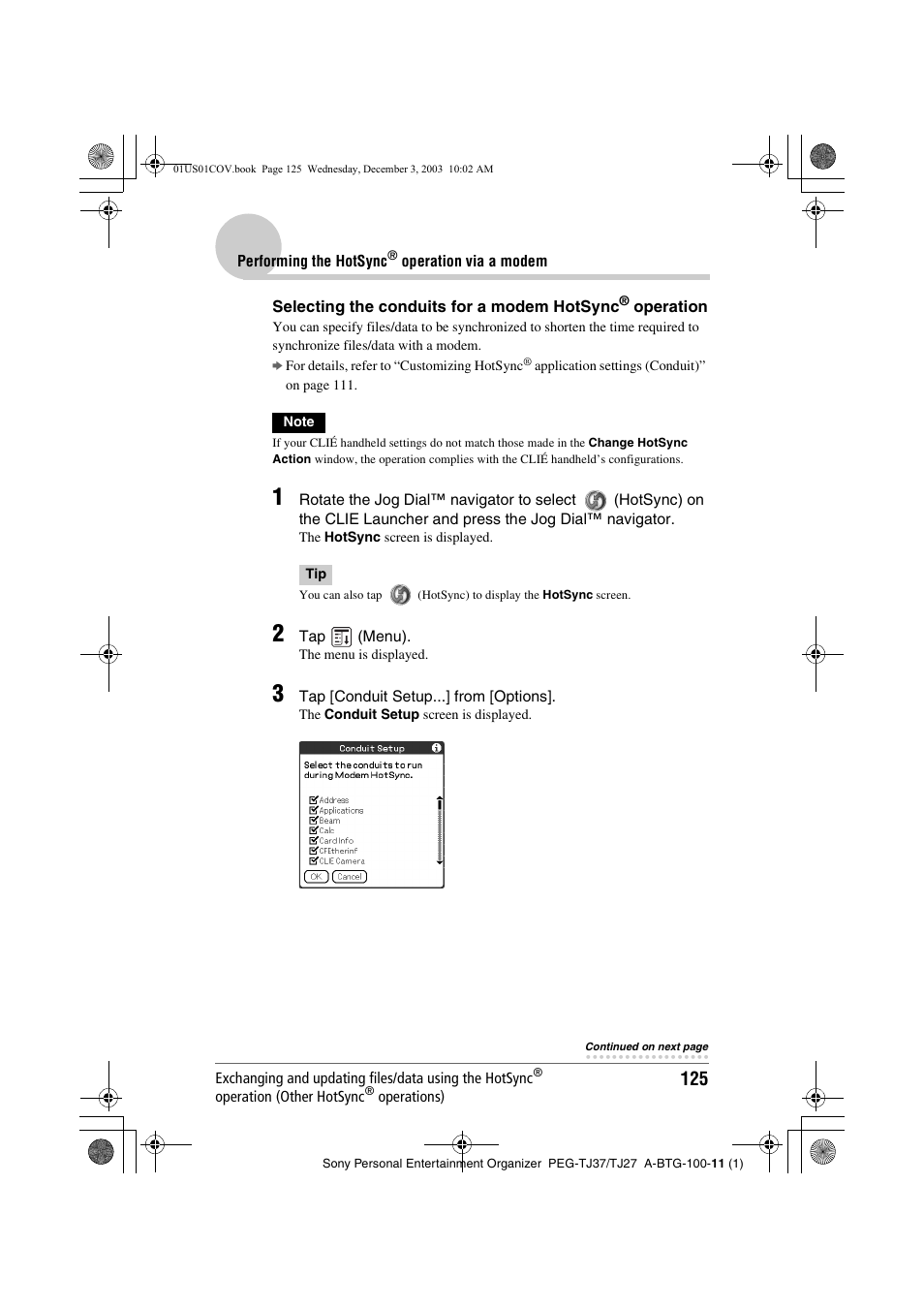 Sony PEG-TJ27 User Manual | Page 125 / 195