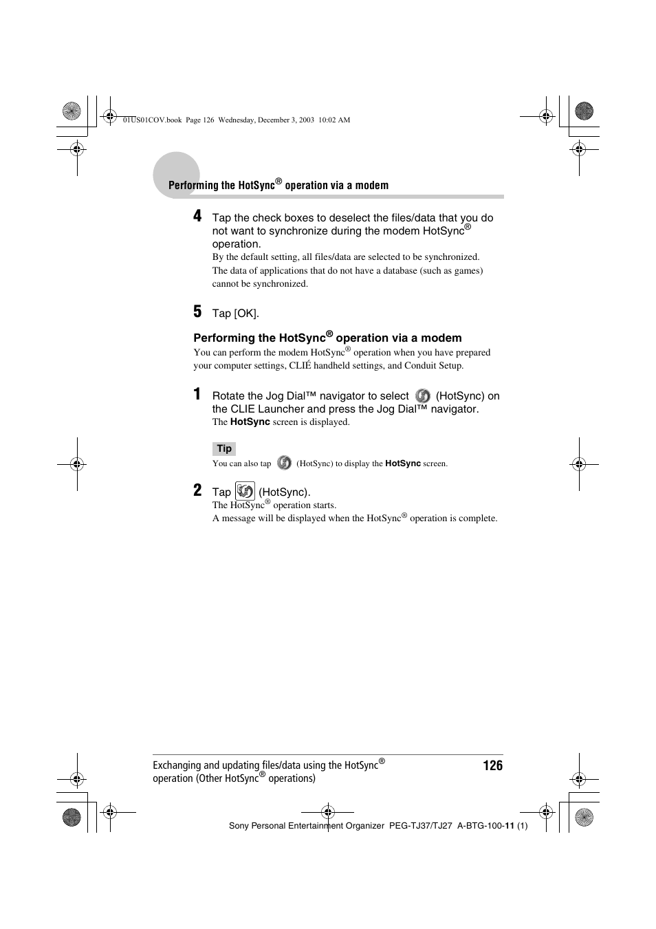 Sony PEG-TJ27 User Manual | Page 126 / 195