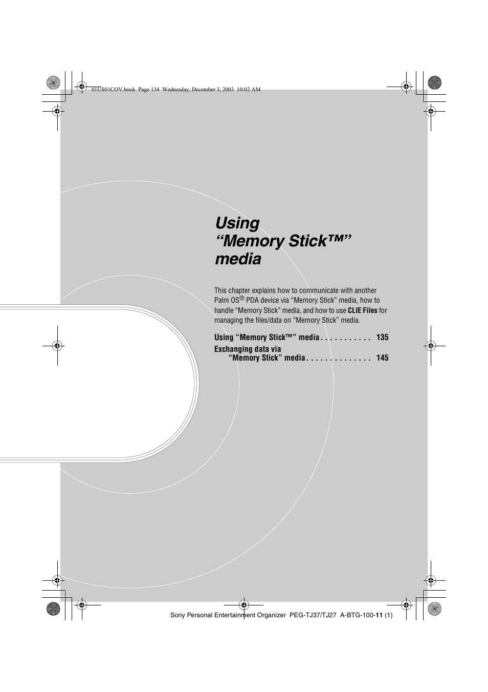 Using “memory stick™” media | Sony PEG-TJ27 User Manual | Page 134 / 195