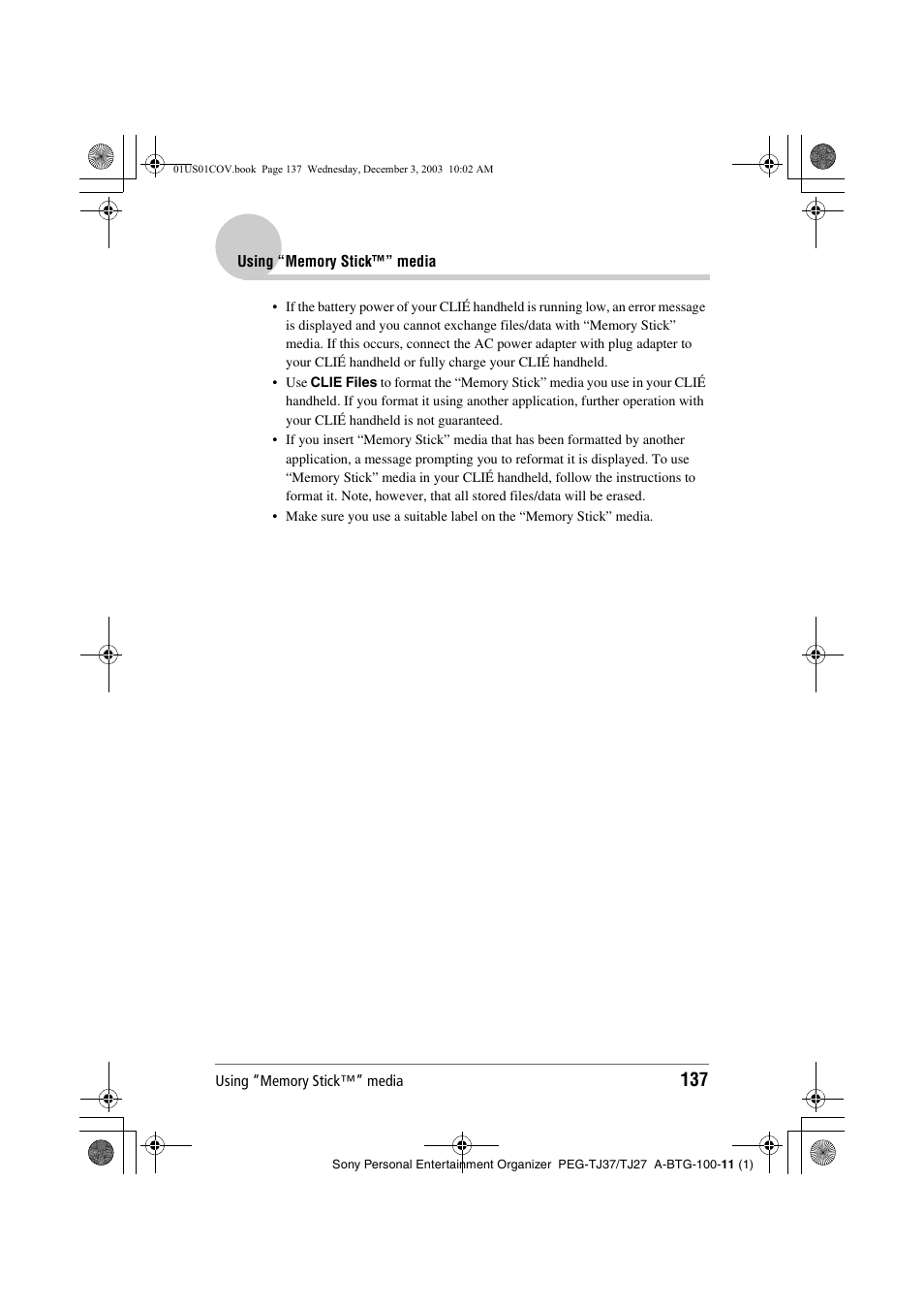 Sony PEG-TJ27 User Manual | Page 137 / 195