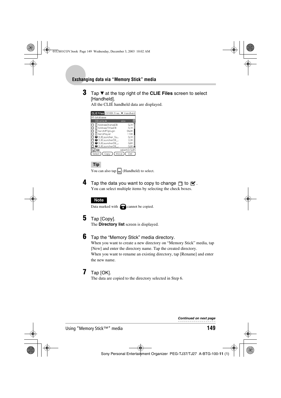 Sony PEG-TJ27 User Manual | Page 149 / 195