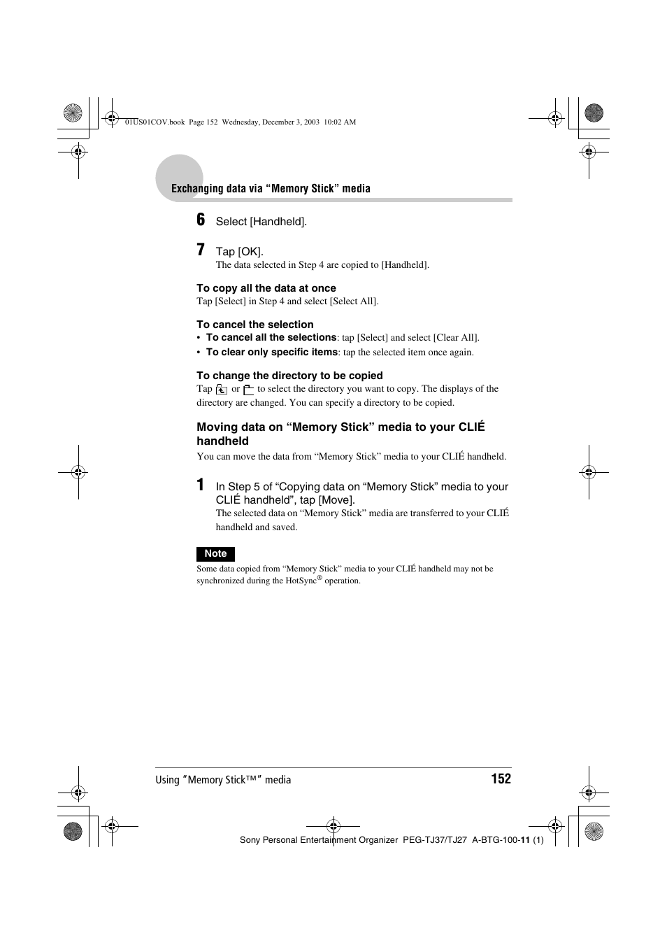 Sony PEG-TJ27 User Manual | Page 152 / 195