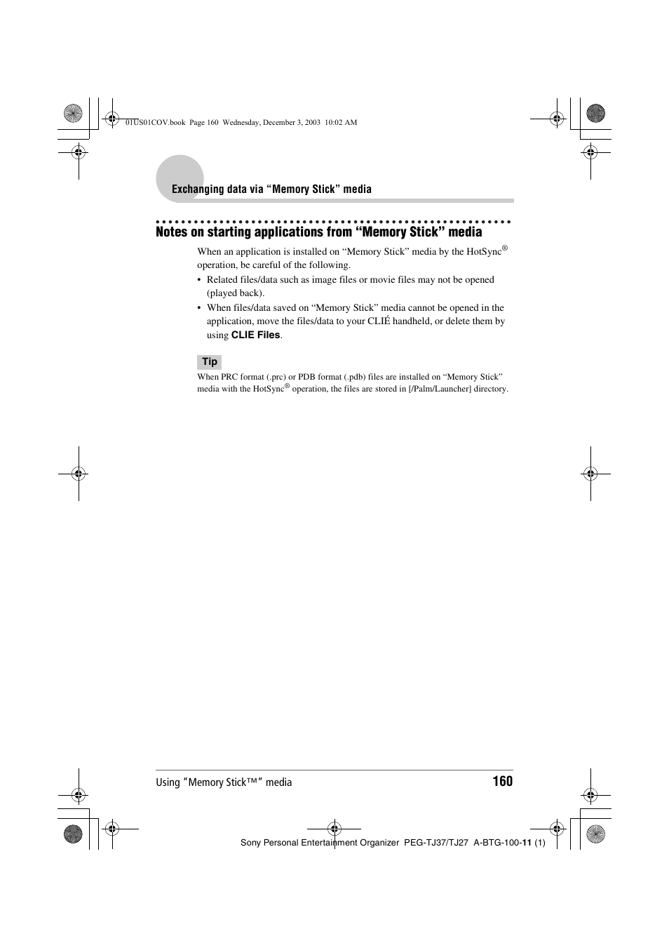 Sony PEG-TJ27 User Manual | Page 160 / 195