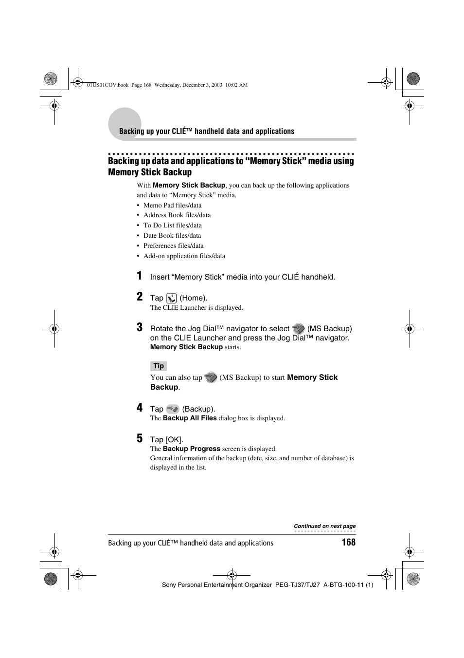Sony PEG-TJ27 User Manual | Page 168 / 195