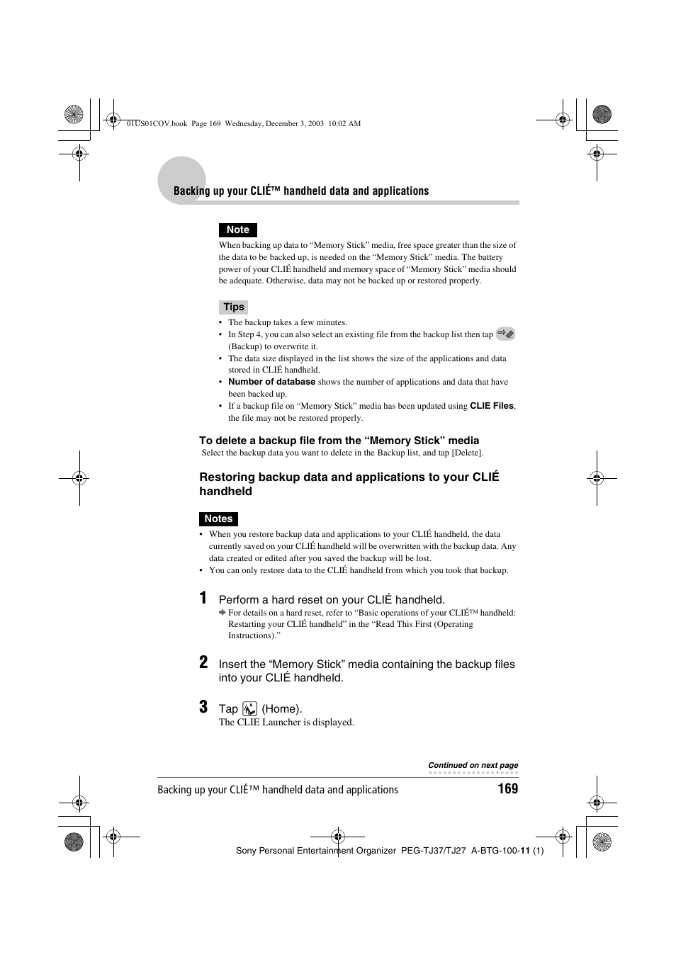 Sony PEG-TJ27 User Manual | Page 169 / 195