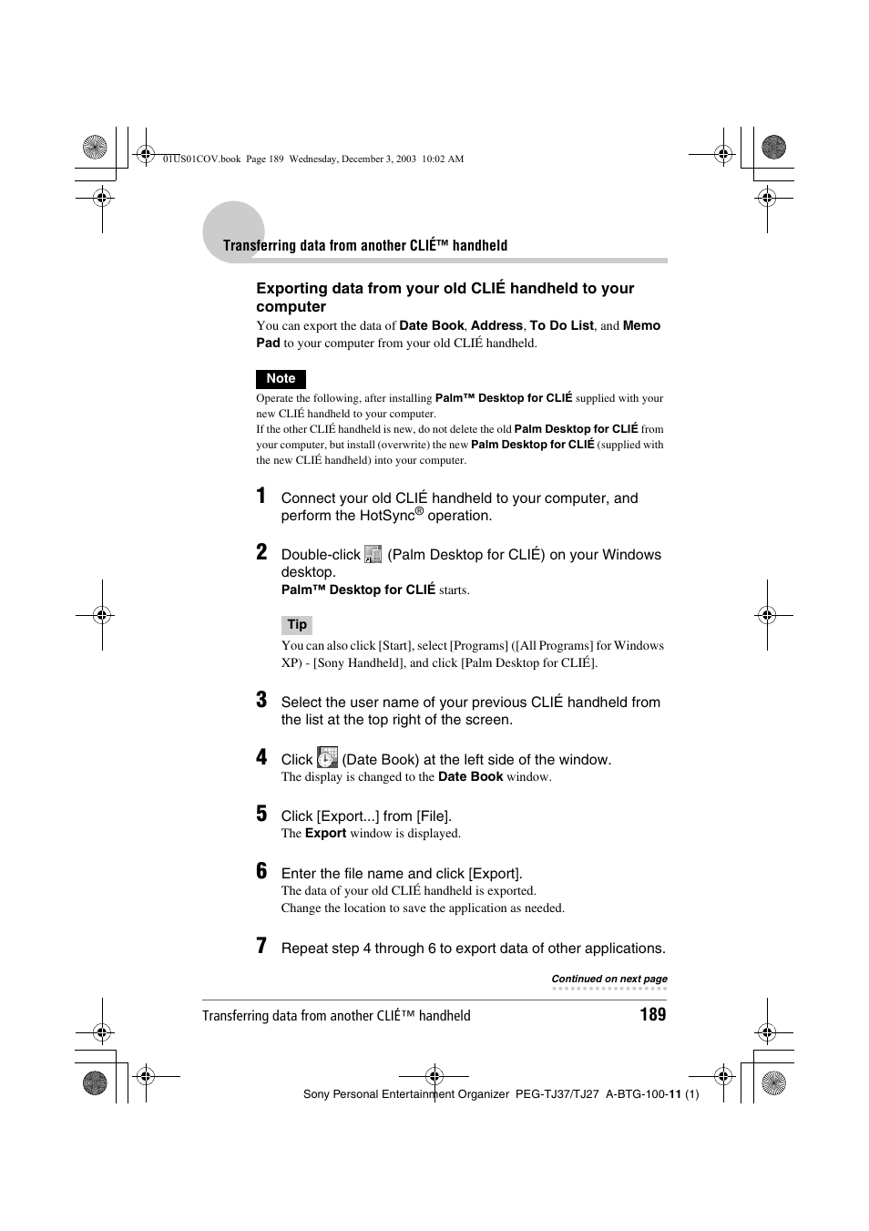 Sony PEG-TJ27 User Manual | Page 189 / 195