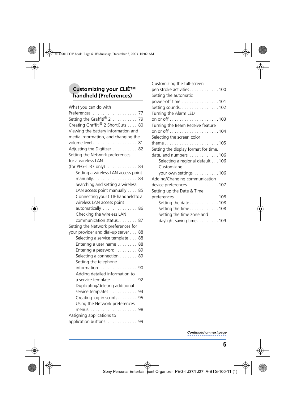 Sony PEG-TJ27 User Manual | Page 6 / 195