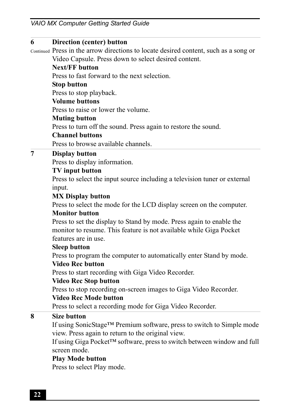 Sony PCV-MXS20 User Manual | Page 22 / 113