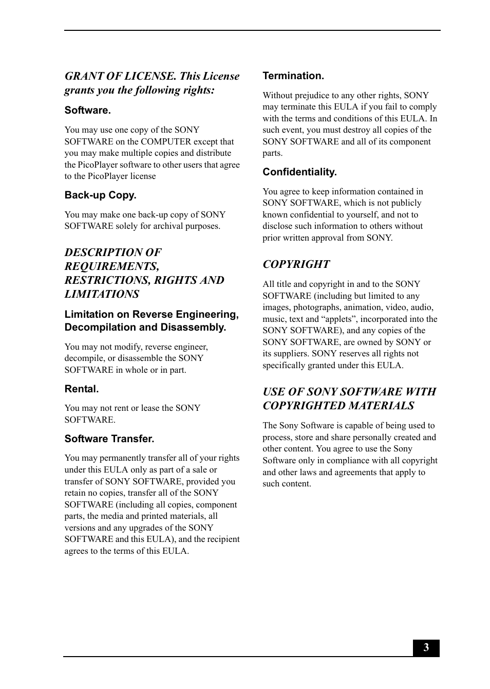 Sony PCV-MXS20 User Manual | Page 3 / 113