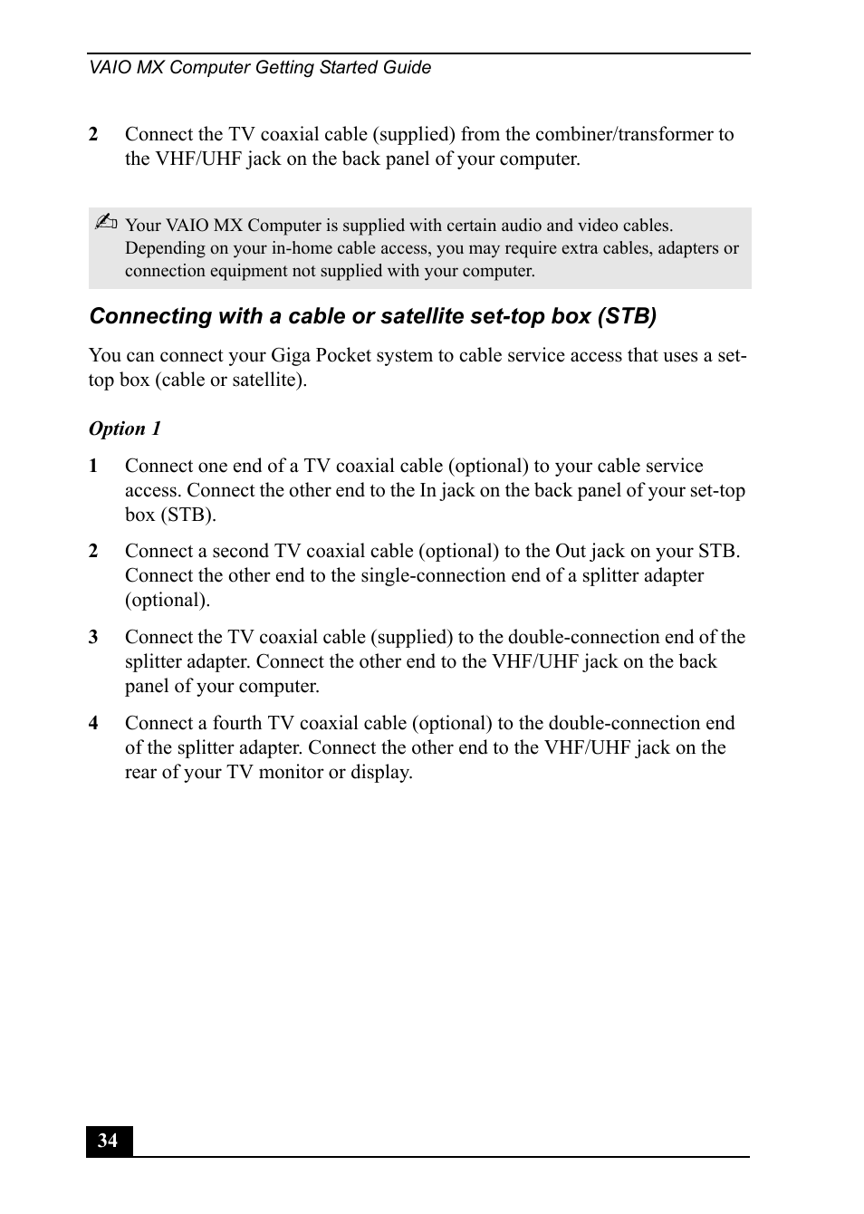 Sony PCV-MXS20 User Manual | Page 34 / 113