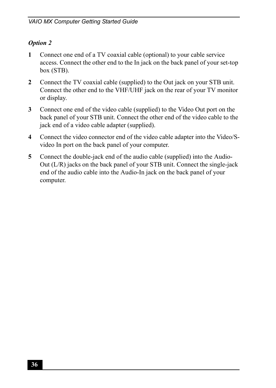 Sony PCV-MXS20 User Manual | Page 36 / 113