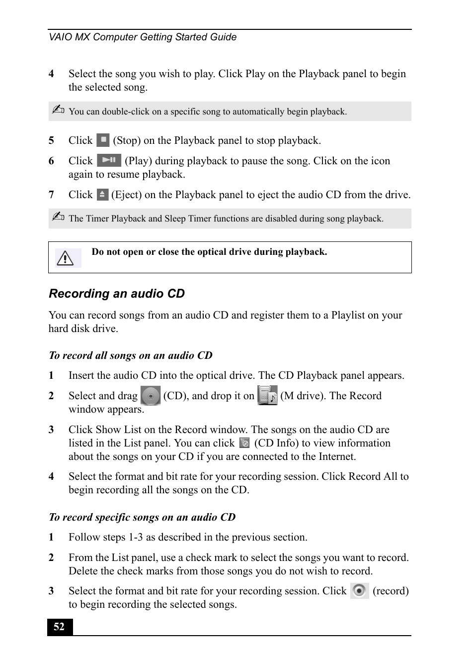 Sony PCV-MXS20 User Manual | Page 52 / 113