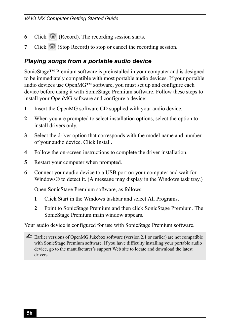 Sony PCV-MXS20 User Manual | Page 56 / 113