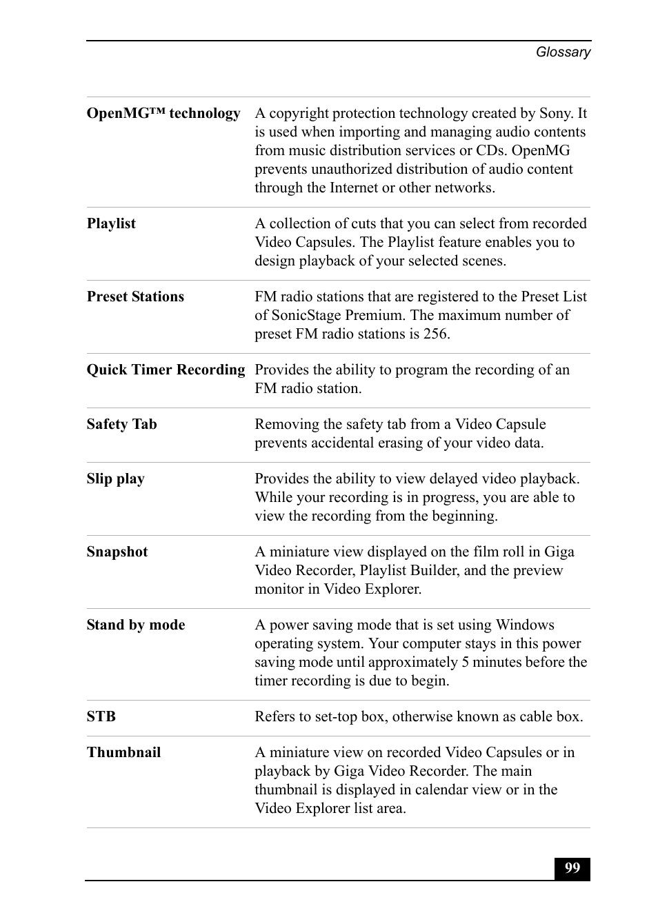 Sony PCV-MXS20 User Manual | Page 99 / 113