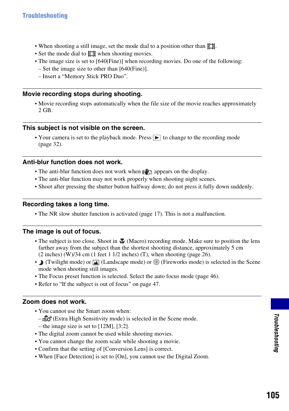 Sony DSC-W200 User Manual | Page 105 / 126