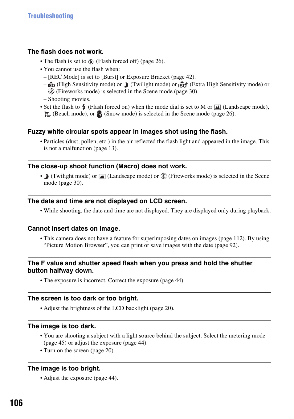 Sony DSC-W200 User Manual | Page 106 / 126