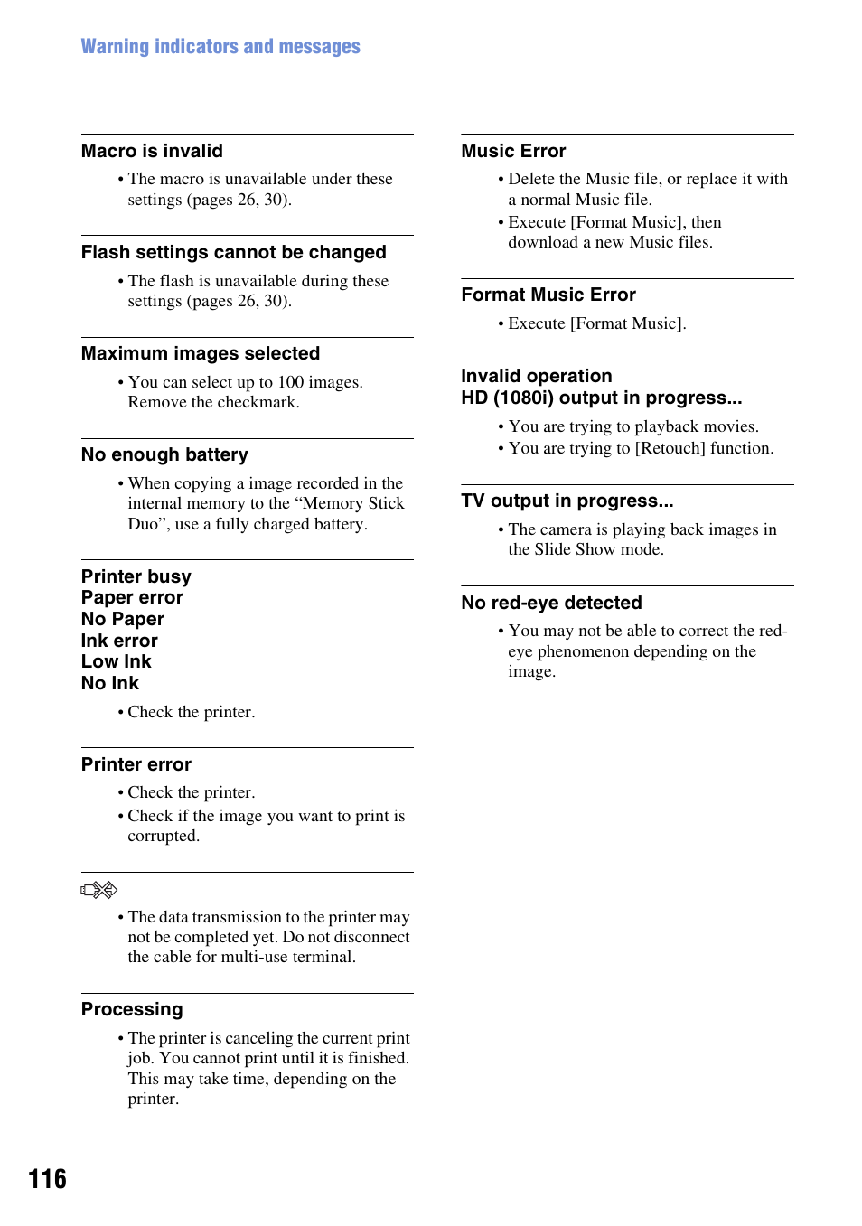 Sony DSC-W200 User Manual | Page 116 / 126