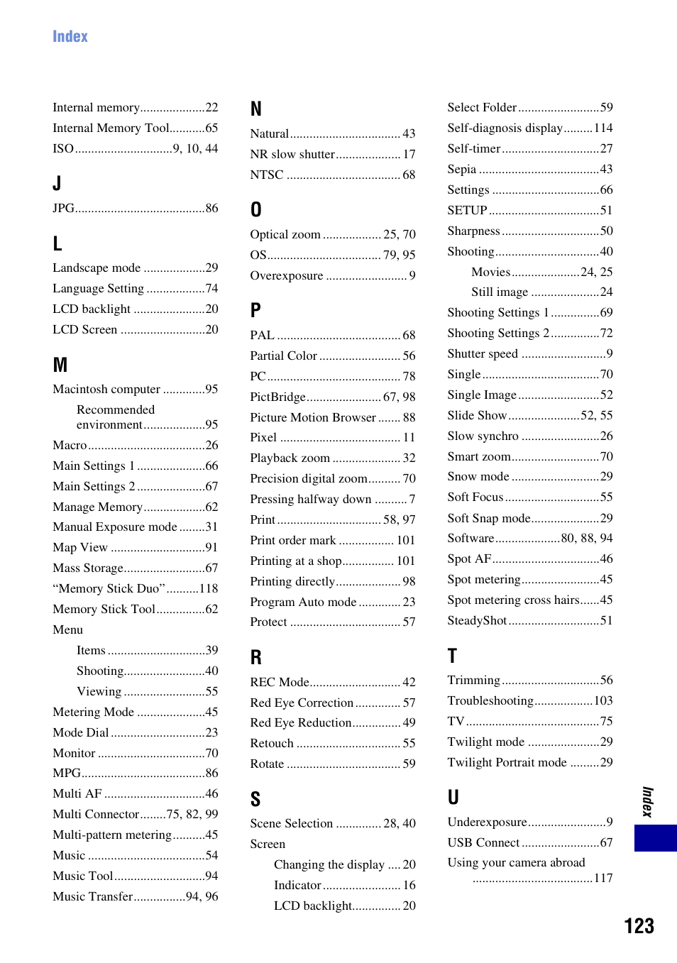 Sony DSC-W200 User Manual | Page 123 / 126